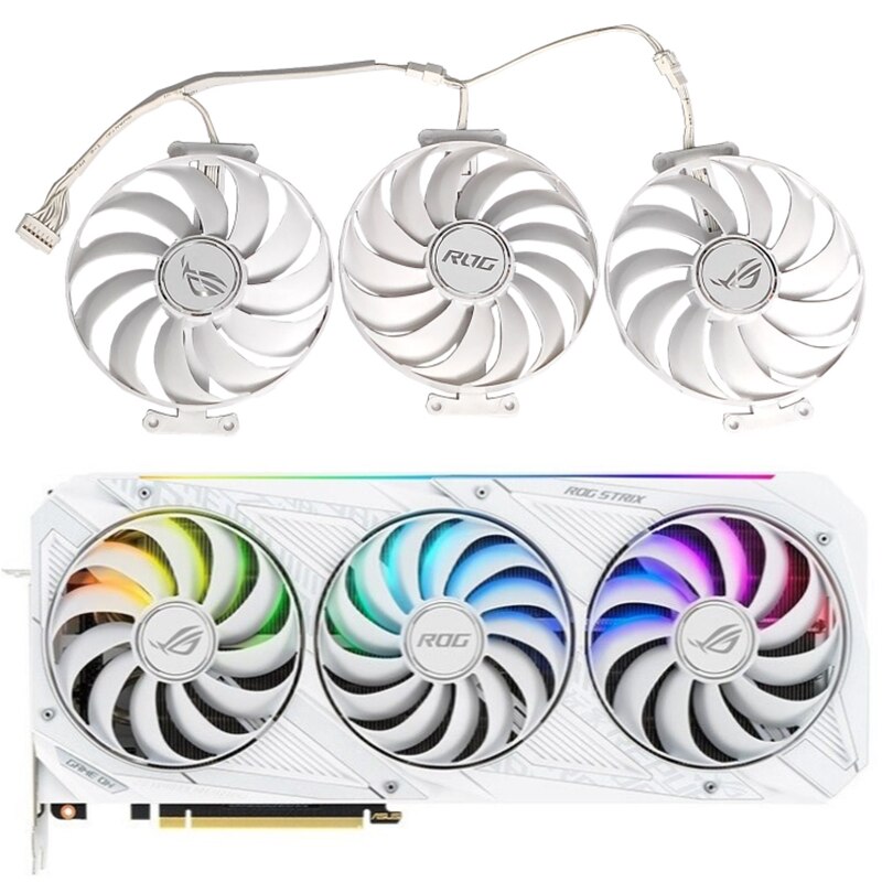 Original 95MM 7PIN CF1010U12S RTX3070 GPU Fan，For ASUS ROG Strix RTX3090 3080TI 3080 3070TI 3070 White Graphics card cooling fan