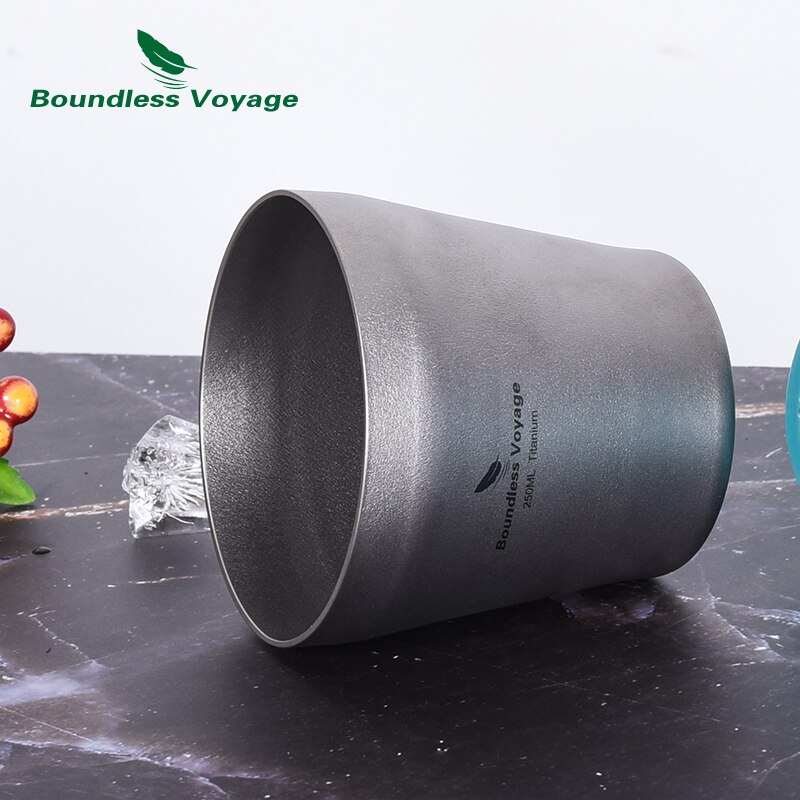 Grenzeloze Voyage Titanium Bier Mok Outdoor Camping Sap Koffie Thee Cup Servies Drinkware 250Ml Ti3083D