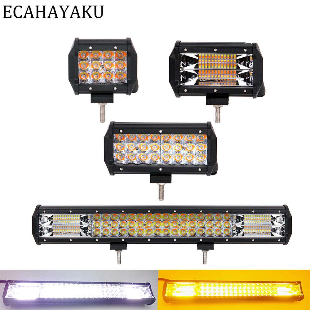 Ecahayaku 4 "36W 5" 72W 7 "72W 20" 288W Auto Led Licht bar 4000K 6000K Strobe Knipperende Stijl Voor Off-Road Trucks Suv 4X4 Boot 12V