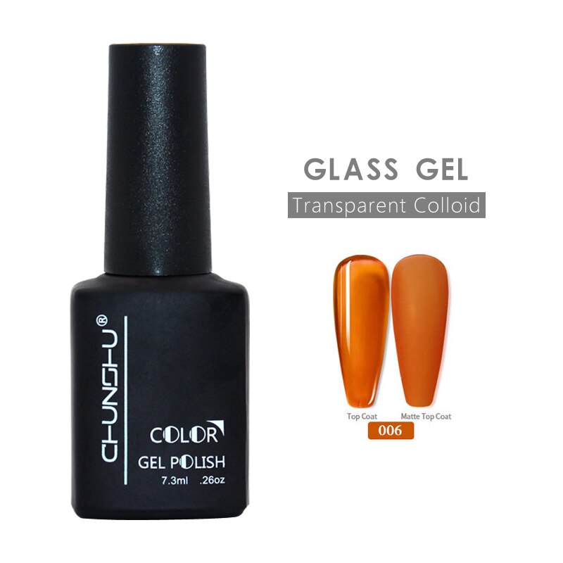 Ankomster vaktelegg semi-permanant uv gel neglelakk gjennomsiktig kolloid bløtlegging av nails art manikyr for toppstrøk 12ml gjør det selv: Glassgel -06