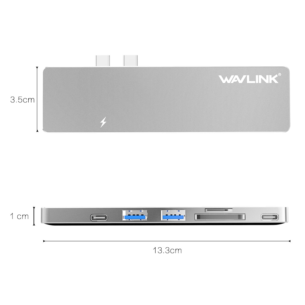 Wavlink Dual Poorten USB C Hub Naar HDMI Adapter 4K USB Type-C Hub 3.0 w/SD /Micro SD Kaartlezer usb c dual hdmi voor MacBook Pro