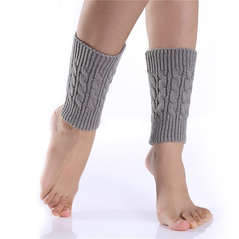 Jambières en tricot thermique pour femme, jambières, manches courtes, à la , chauffe-pieds, pour l&#39;hiver: Light gary