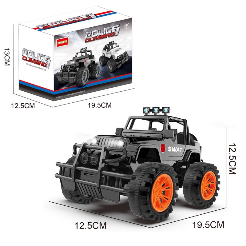Four-way Remote Control Wrangler 1:20 With Light Remote Control Off-road Vehicle 2.4GHz Climbing Vehicle Toy Car: black