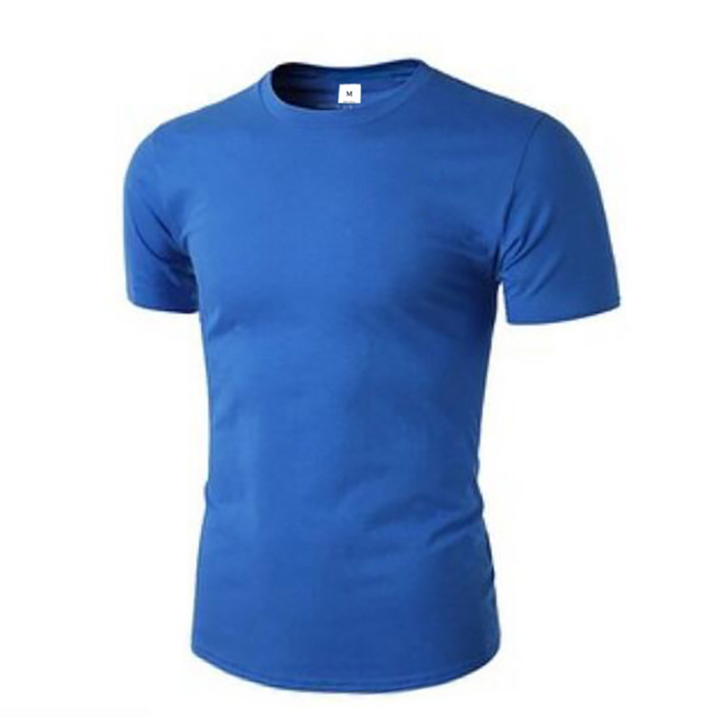 Sommer Sport Herren Jogger Laufen T Hemd Männer Gym slim fit Tops Sportwear Fitness T-shirt Männlichen Baumwolle Shirt Bodybuilding T-Shirt: Blau / L