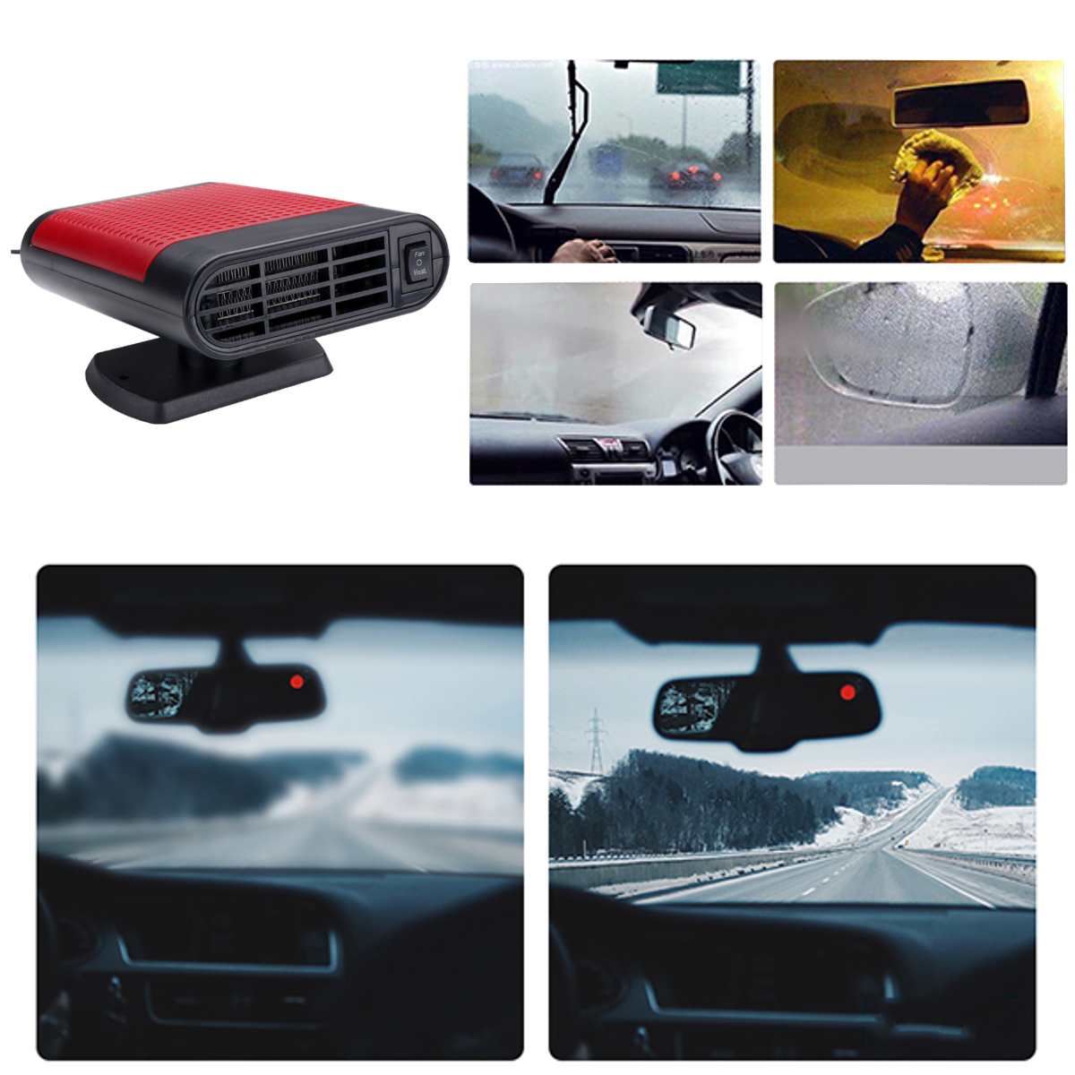 500W Winter Car Heater Universal 12V Car Interior Heating Cooling Cooler Fan Heater Window Mist Remover Portable Air Purifier