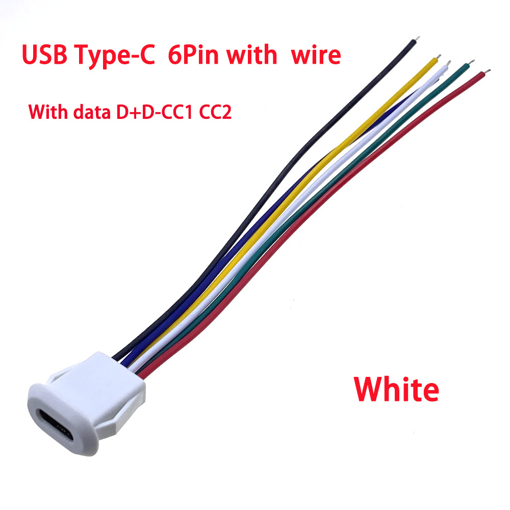 2/4/6P USB-C Connector Type-C Jack Female Type-C With card buckle High Current Fast Charging Jack Port USB-C Charger Plug Socket
