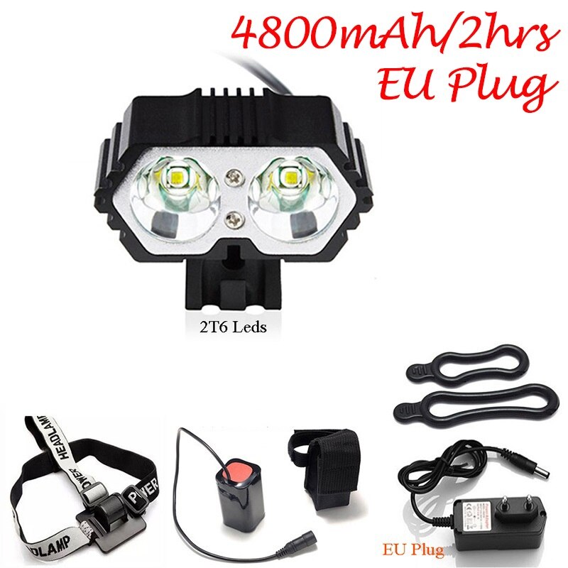 Fiets Licht 3 Modi Werken Weg Mountainbike Led Verlichting 2T6 Mtb Koplamp 2000 Lumen Cycle Koplamp Rijden E-fiets Accessoires