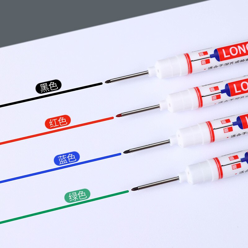 Stylo marqueur à pointe longue de 20mm, 4 pièces, pour peinture à l&#39;huile, Permanent, étanche, noir, blanc, vert, bleu, encre, pour rénovation industrielle, menuiserie