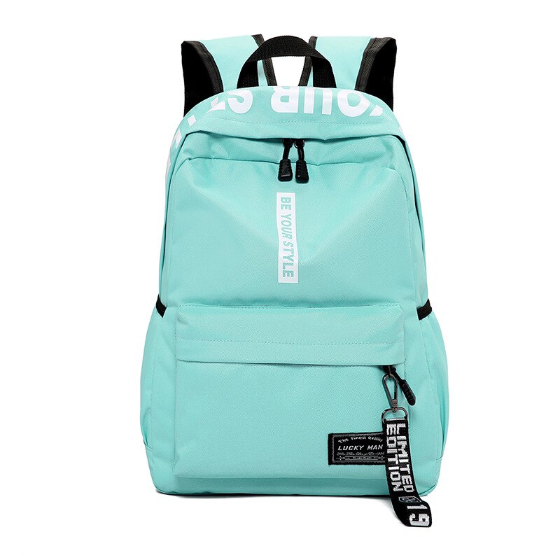 Sacs d'école tendance pour adolescentes et garçons, sac à dos en Nylon solide noir rose, grand cartable pour écoliers: green