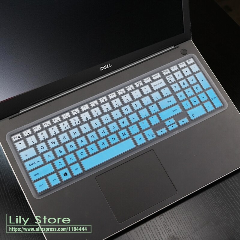Laptop Notebook Silicone keyboard cover skin for Dell Inspiron I15 3567 3567 3559 3576 3583 3585 5566 5583 5584 15.6 inch: gradualblue