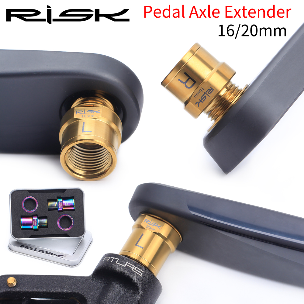 Ett par titan ti legering sykkel pedal aksel utvidere sykkel pedal forlengelse bolter avstandsstykker 16mm/20mm til mtb sykkel pedaler