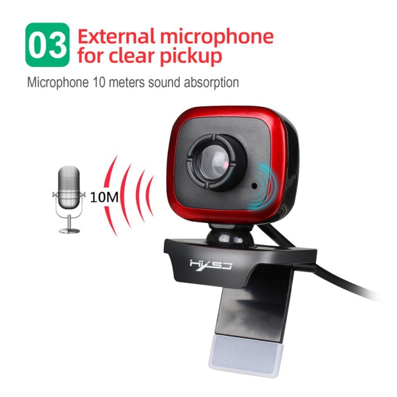 USB Web Camera 480P Computer Camera Manual Focus Webcam With Sound-absorbing Microphone For PC Laptop