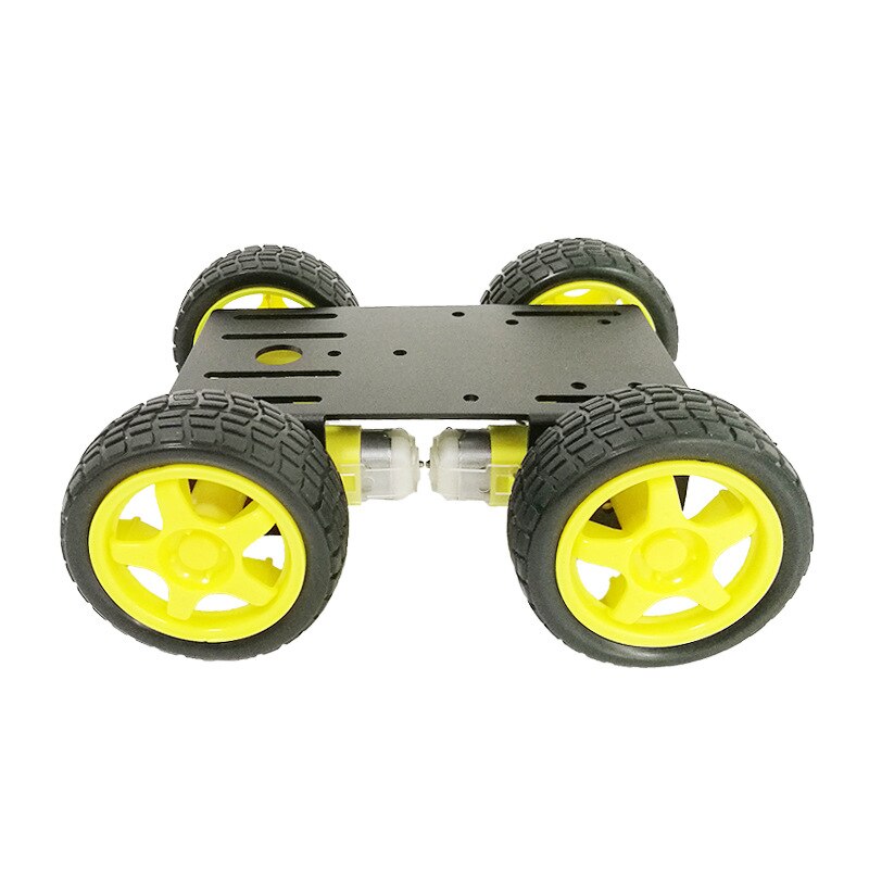 Mini 4WD Intelligent Robot Trolley Chassis Metal Panel Plastic Wheel