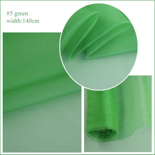 100cm*140cm hvid sort silke gaze stiv brudekjole materiale rent silke mesh: 5 grønne