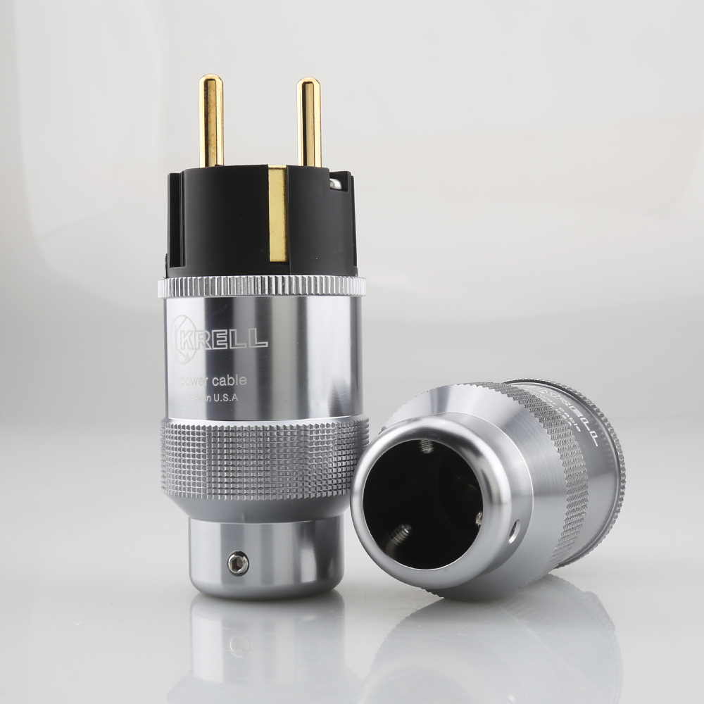 Hallo-End Krell Gold Überzogene UNS/EU Power Plug IEC Audio Stecker HiFi AC Power Kabel Stecker Für audiophile DIY Netz Kabel