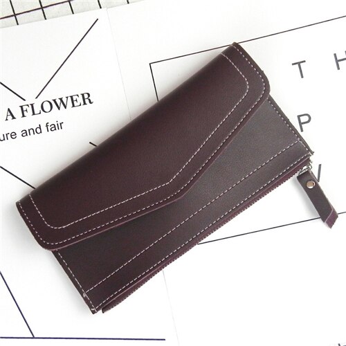 Women Wallets thin Simple Zipper Hasp Purses Business Credit Card Holders Clutch bag Standard Long Ladies Wallet