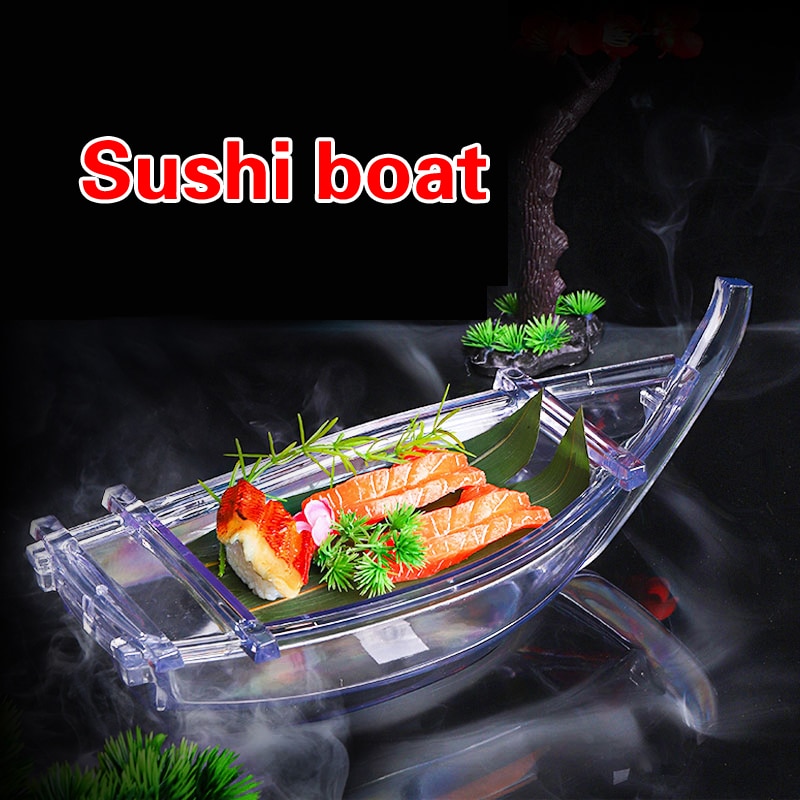 Acrylic sushi boat sashimi ice tray Japanese and Korean cuisine sushi fruit plate seafood sashimi platter tray salmon ice tray