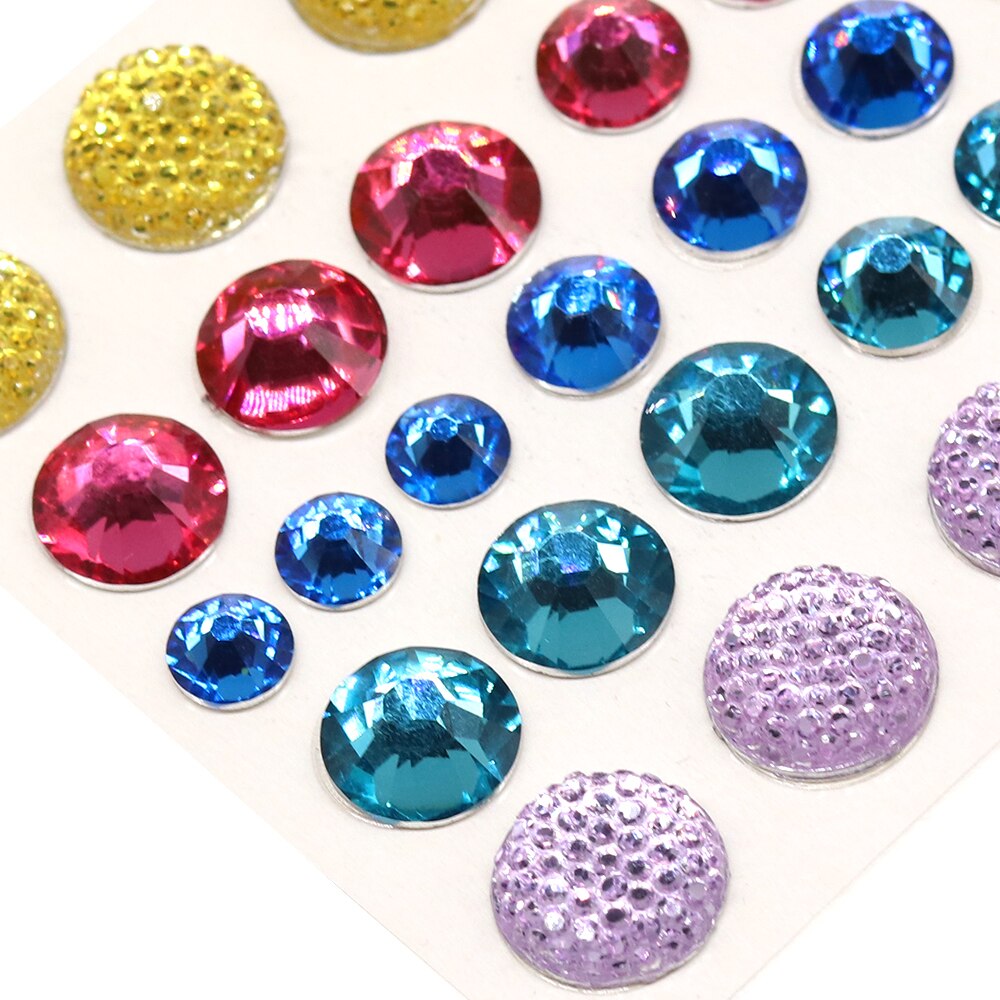 Path Rhinestone Gem Stones Stickers Self Adhesive 39pcs Crafts Scrapbooking Card Making Embellishments Decoration