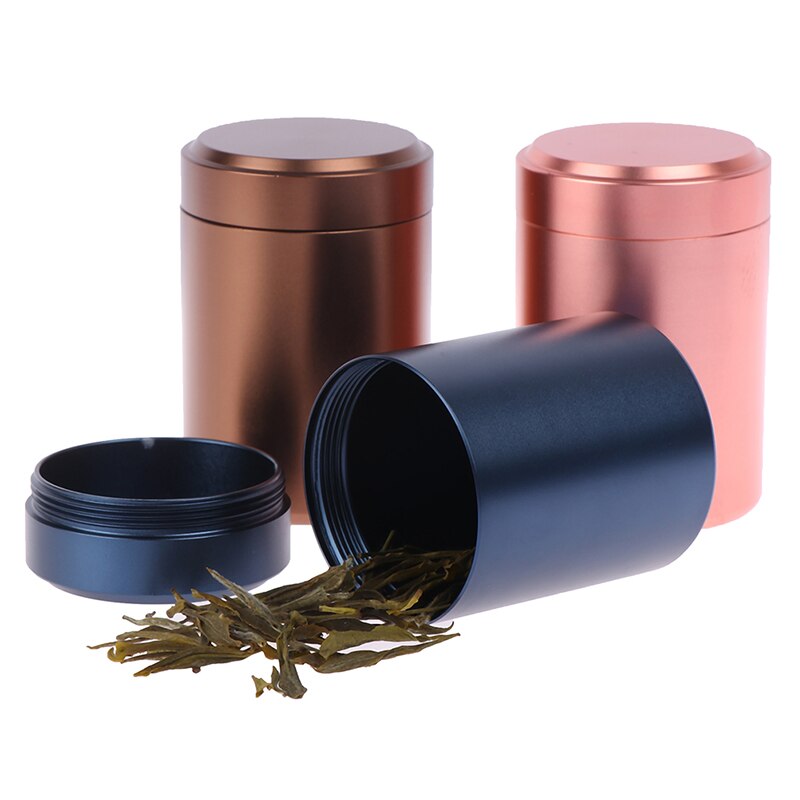 1 pc aluminiumsforseglede bokser av metall bærbar reise te lufttett luktbeskyttet beholder stashkrukke 65*45mm