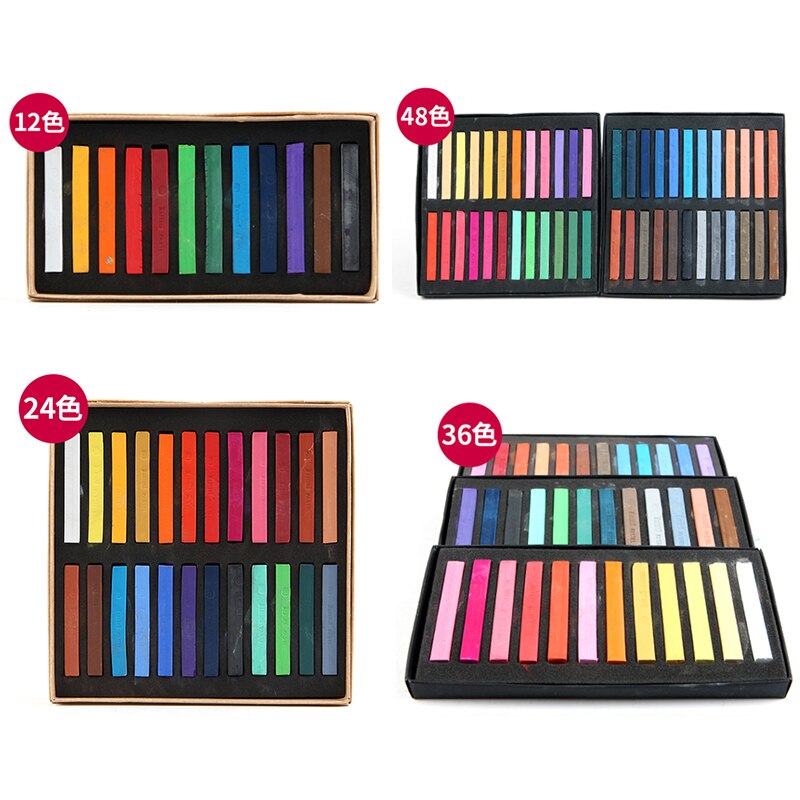 12/24/36/48 Colors Painting Crayons Soft Pastel Art Drawing Set Chalk Color Crayon Brush Stationery