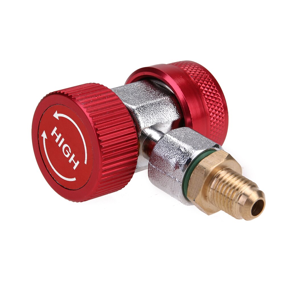 Conector rápido ajustable para aire acondicionado, adaptador de alto y bajo voltaje, conectores de acondicionamiento de aire para coche, color rojo y azul,: Rojo