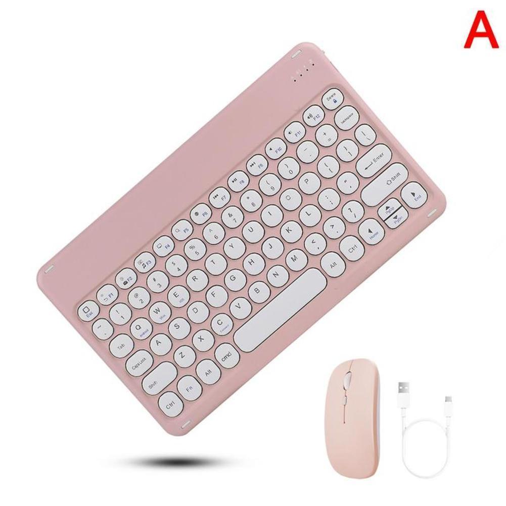 Retro Bluetooth-kompatibel Drahtlose Tastatur Und Maus Set Für Samsung Ipad IPhone USB Lade Mäuse Mini Tastatur Für Tablet
