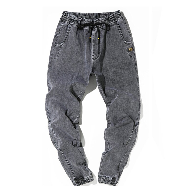 Menn bukser plus size stretch harem bukser jeans menn løse høst og vinter elastiske midje bukser