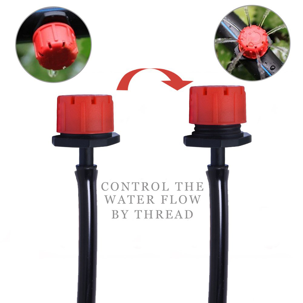 100pcs Adjustable Flow Drip Parts 8 Hole Drippers Sprinklers Watering Irrigation System Home Garden Supplies