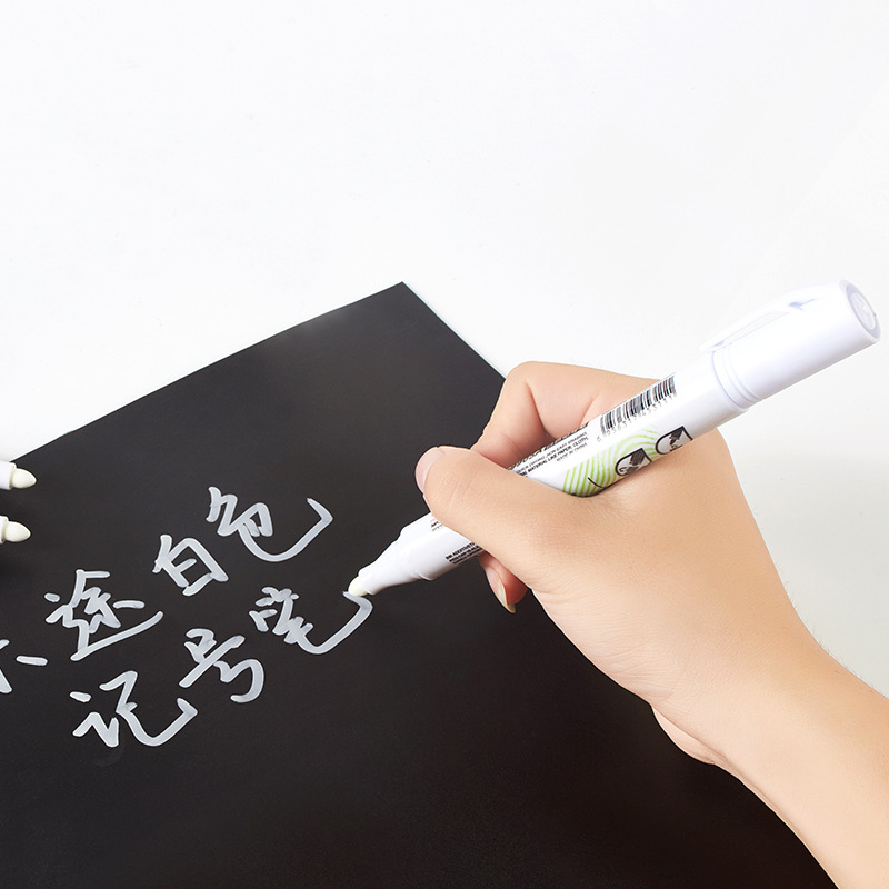 1Pcs Permanent Marker Pen Singular White Oil-Ink Marker Pen for Metal Glass Plastic and Acrylic Blackboard Craft