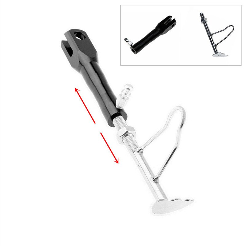 Universele Motor Side Stand Kickstand Scooter Parking Rekken Zwart CNC Kickstand Side Stand Verstelbare Been Prop Post Stand