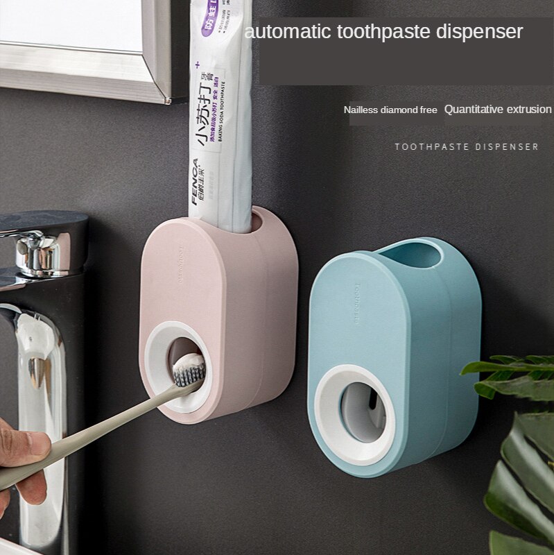Fully Automatic Toothpaste Dispenser Hole Punched Toothbrush Toothpaste Storage Shelf Wall Hangers Lazy Extrusion Useful Product