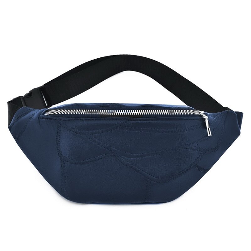Populær dametaske fanny pack pu taske bæltepung lille pung telefonnøgletaske hvid sort taljepakker: Sort