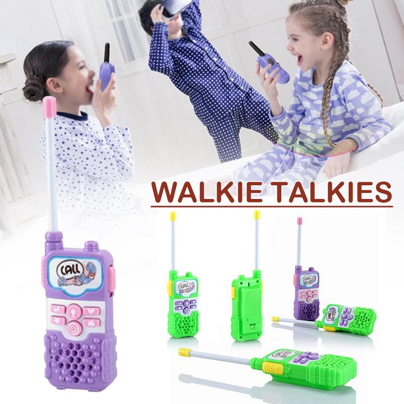 2 stk / sæt søde håndholdte walkie talkie legetøj børn spil interaktivt legetøj barn sød barn klingende legetøj interaktion legetøj farve tilfældig