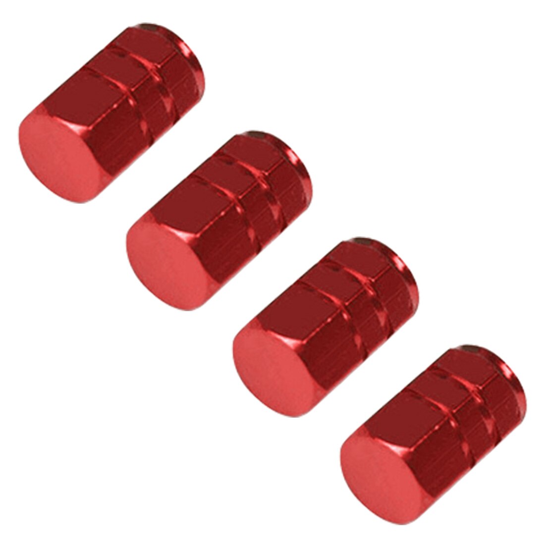 Theftproof, válvulas para neumáticos de rueda de coche de aluminio, tapones de válvula de vástago de neumático, cubierta hermética 4 unids/set: Rojo