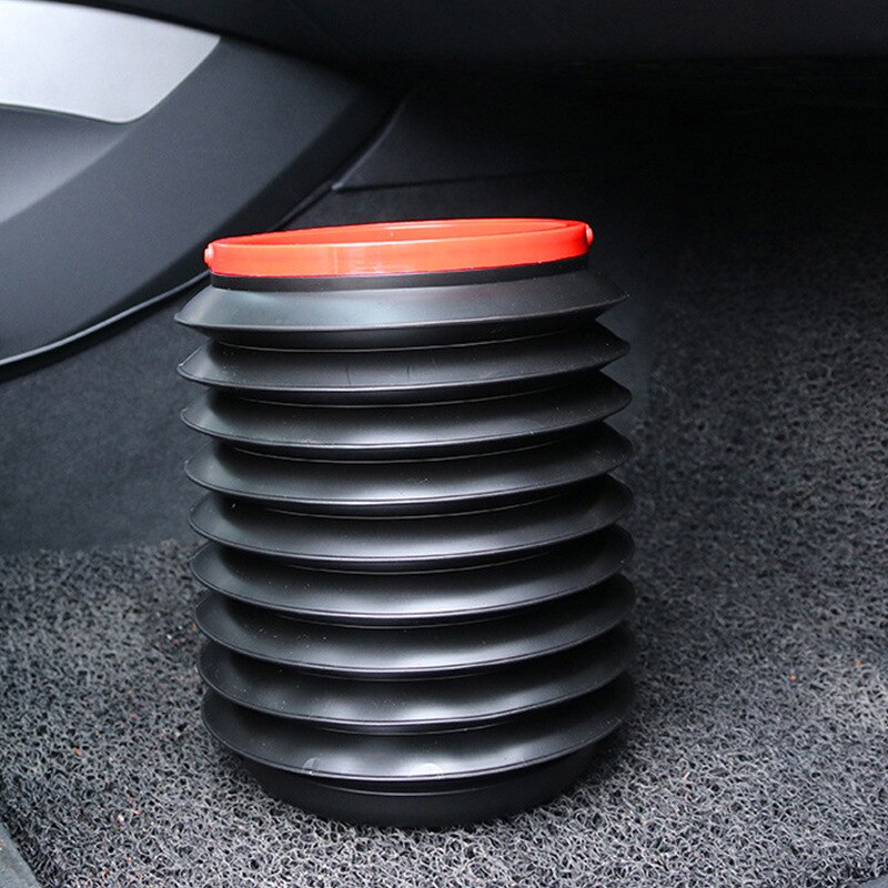 Cubo de basura telescópico multifunción de 4L, contenedor de basura para coche, Cubo de almacenamiento de plástico, soporte para caja
