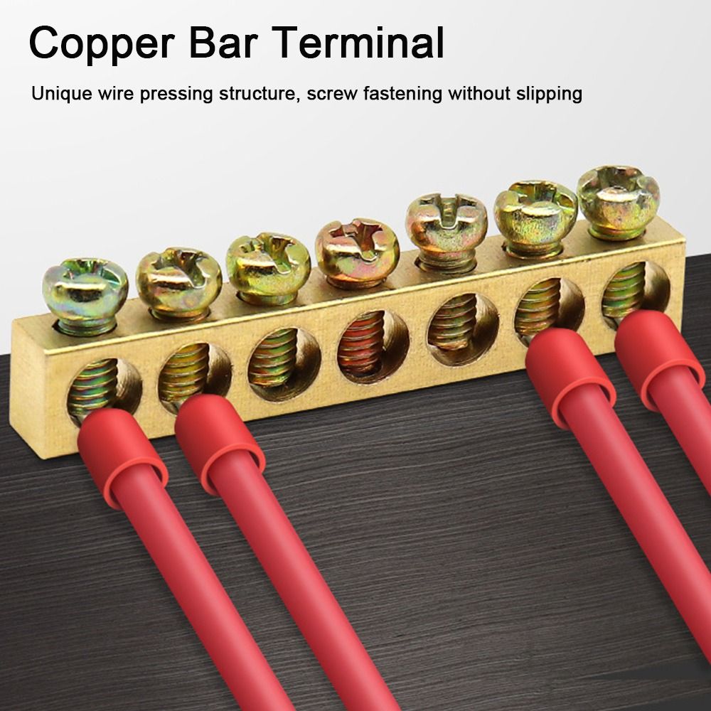 Copper Wire Connector Multi-specification With Hole Screw Brass Connection Row Zero Ground Terminal Electrical