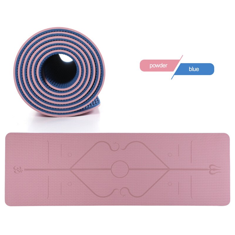 TPE Yoga Double Layer Non-Slip Mat Yoga Exercise Pad with Position Line For Fitness Gymnastics and Pilates: A7