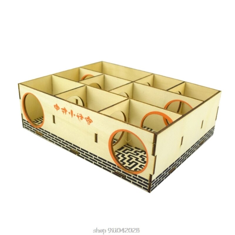 Hamster Maze Wooden Tube Tunnel Cage Seesaw House Swing Small Animals Pet Interactive Play Toys for Rat D25 20: D