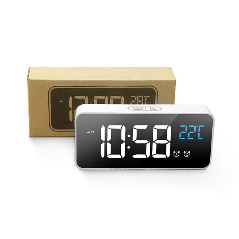 Sensor Clocks Durable LED Digital Alarm Clock Intelligent Voice Control Temperature Display Electronic Clocks Amart Light