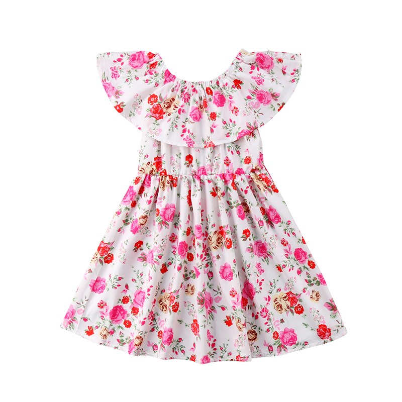 Moeder Dochter Jurken Familie Bijpassende Kleding Vrouwen Kid Meisje Bloemenprint Jurk Family Look Zomer Moeder En Dochter Kleding