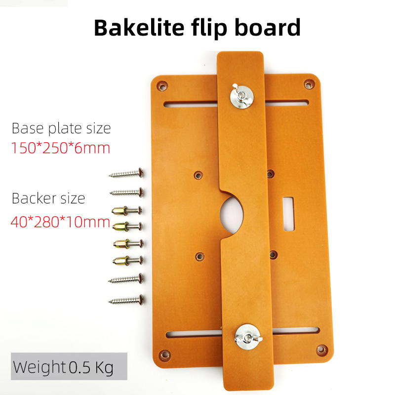 Trimmerbasekantskjærer balansebrett vippebrett guidebord bakelitt trekantbrett trimmertilbehør trebearbeiding: Rød