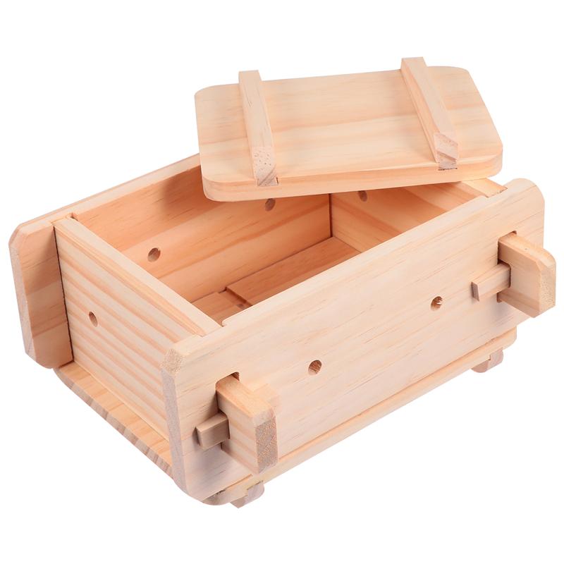 1 ensemble en bois Tofu moule maison Tofu Maker presse moule Tofu presseur égouttoir cuisine outils Gadgets accessoires de cuisine 16*12*9cm
