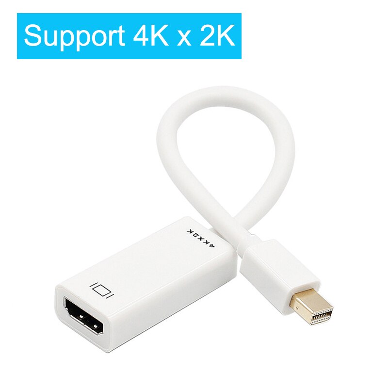 Mini Displayport Naar Hdmi 4 K 1080P Kabel Tv Projector Projetor Dp Display Port 1.4 Converter Voor Apple Mac mini Macbook Air Pro: White Support 4k