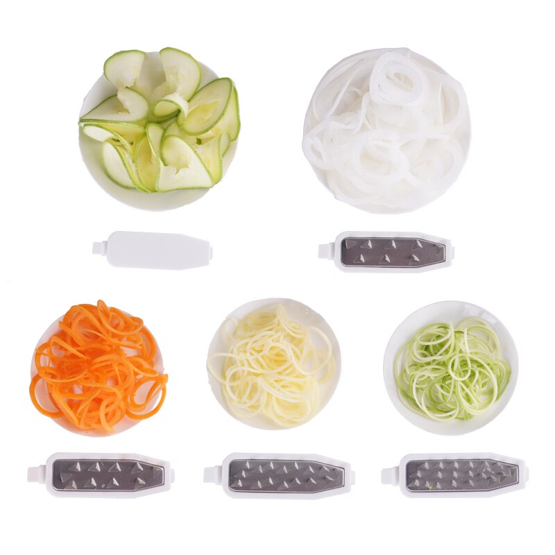 Herramientas de cocina, cortador en espiral para vegetales con 5 hojas, plegable, para Pasta de vegetales y espagueti, cortador en espiral para verduras, cortador de calabacín