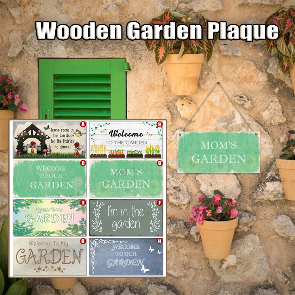 Address Signs Garden Plaque Wood Plaque Sign Wall Hanging Sign Size 10×20cm Board Sign for Home Kitchen Garden Message Wooden
