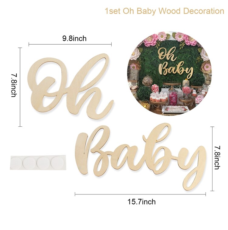 Wallsticker oh baby it& #39 ;sa dreng pige baby shower dekoration 1st fødselsdagsfest indretning børn babyshower køn afslører dekoration: Træ oh baby