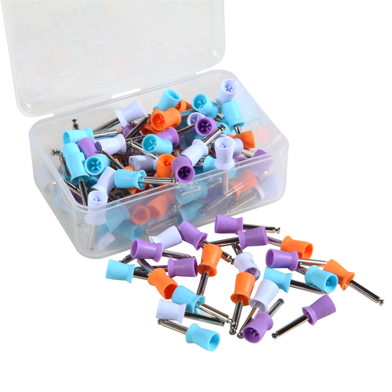 200 unids/pack cepillo de Pulido Dental kits de cepillos pulidor/vasos de pulido odontología pestillo de dientes tipo color mezclado