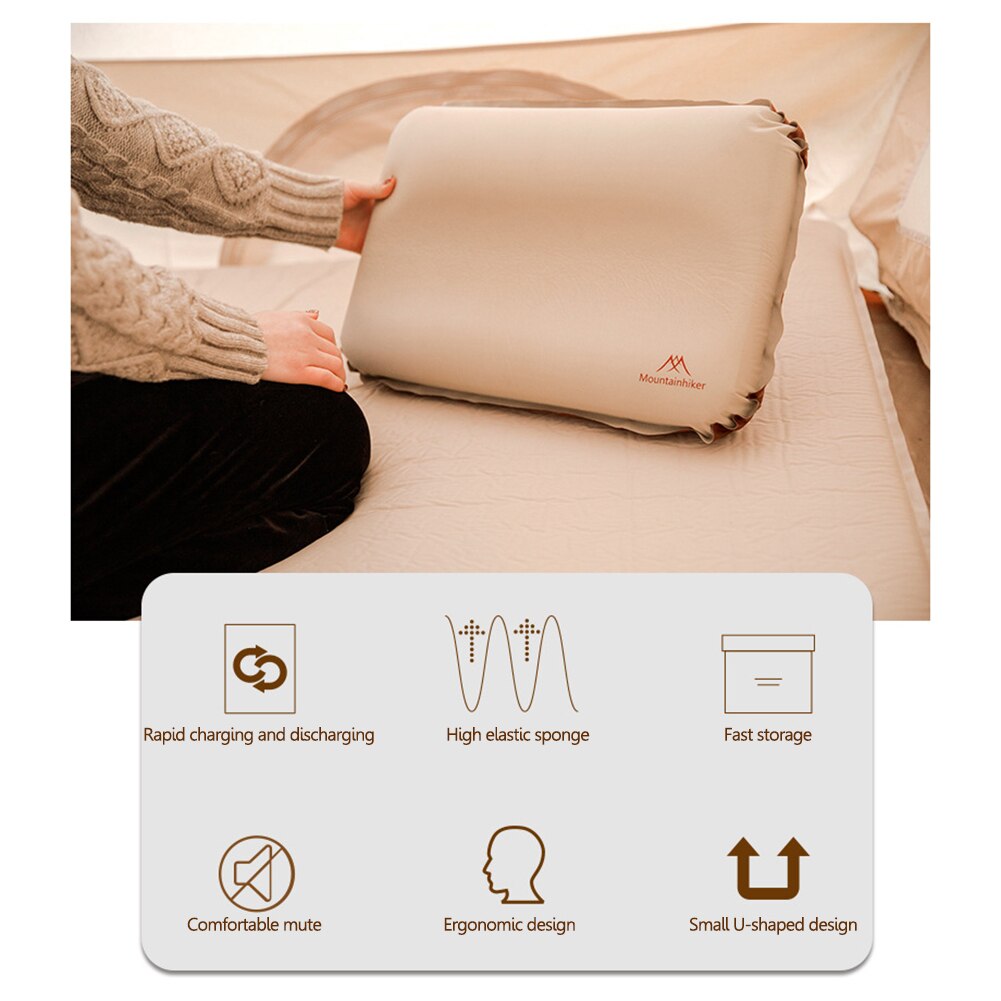 Inflatable Air Pillow Bed Sleeping Camping Pillow U-shaped TPU Neck Stretcher Backrest Pillow for Travel Plane Head Rest Support