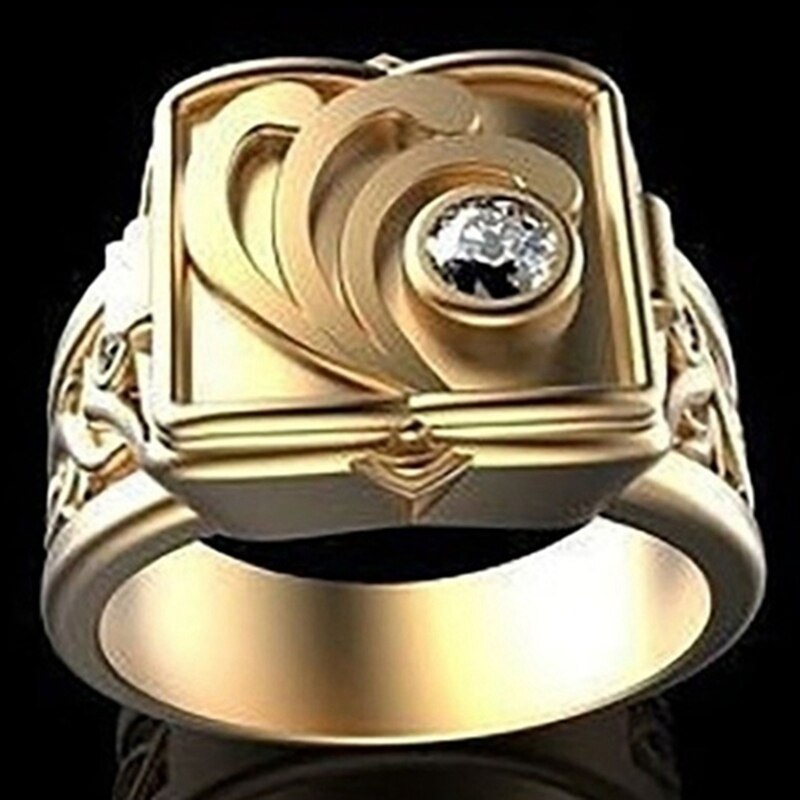 Crsytal mænds vintage ring hemmeligt lille værelse kiste kiste ring hip hop punk viking fødselsdag erindrings smykker