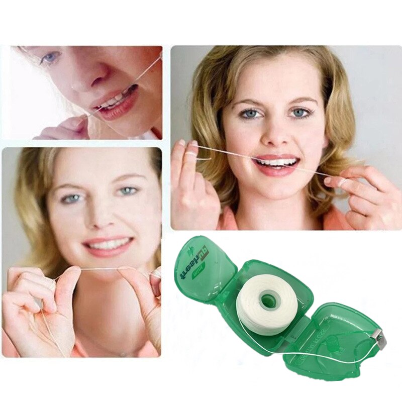 50m/Roll Oral Teeth Hygiene Clean Dental Flosser Teeth Interdental Cleaning Wax Mint Flavored Dental Floss Toothpick Clean Wire